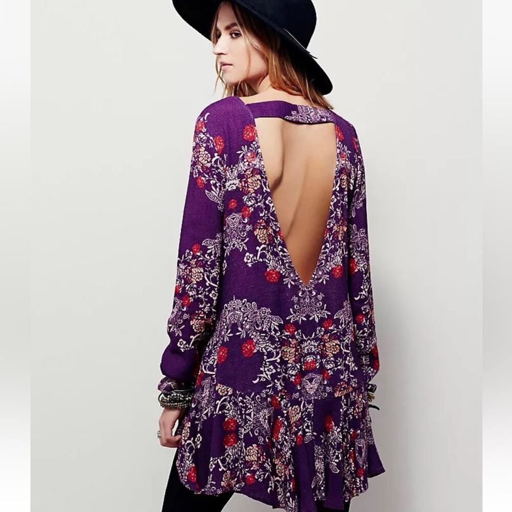 FREE PEOPLE SMOOTH TALKER TUNIC DRESS PULMBERRY